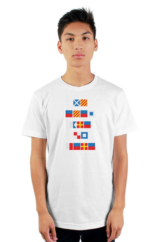 "MY EYES ARE UP HERE" Nautical Flag T-Shirt