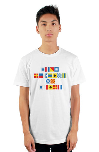 "STOP READING MY SHIRT" Nautical Flag T-Shirt