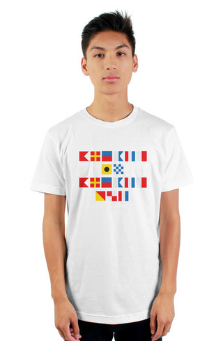 "BREATHE IN BREATHE OUT" Nautical Flag T-Shirt