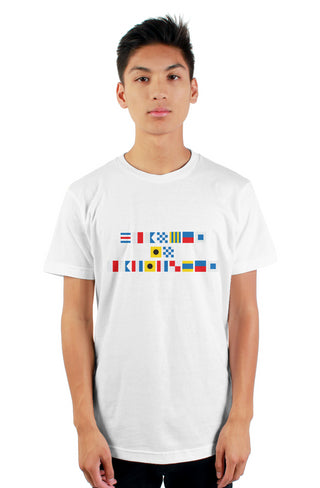 "CHANGES IN LATTITUDES" Nautical Flag T-Shirt