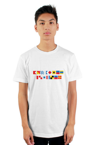 "BONAFIDE HUSTLER" Nautical Flag T-Shirt