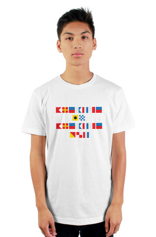"BREATHE IN BREATHE OUT" Nautical Flag T-Shirt