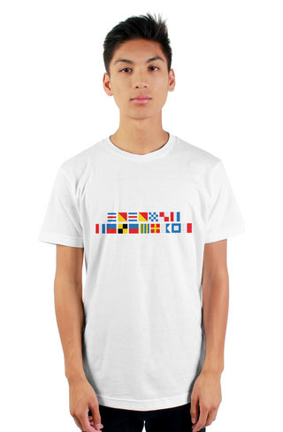 "COCONUT TELEGRAPH" Nautical Flag T-Shirt
