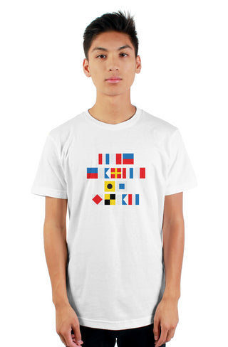 "THE EARTH IS FLAT" Nautical Flag T-Shirt